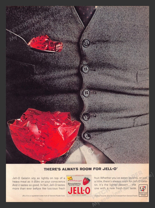 1963 Jell-O "There's always room for Jell-O" Print Advertisement Ad
