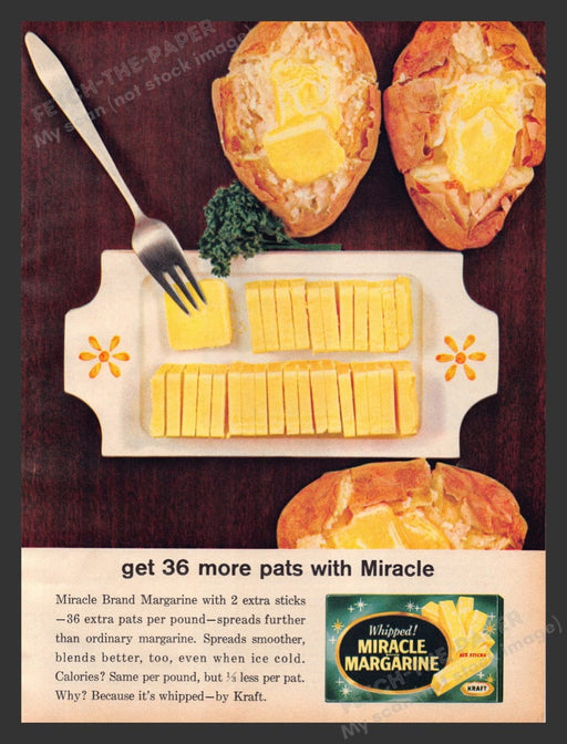1963 Kraft Whipped Miracle Margarine 36 more pats Print Advertisement Ad