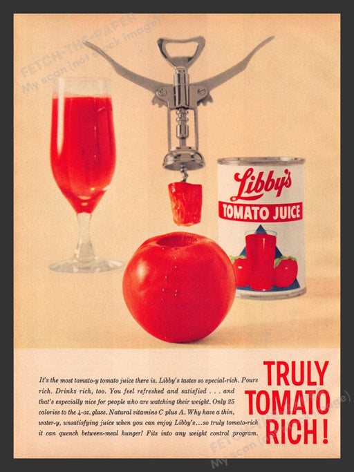 1963 Libby's Tomato Juice "Truly Tomato Rich!" Print Advertisement Ad