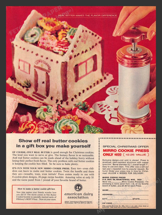 1963 Mirro Cookie Press Christmas Holiday Print Advertisement Ad