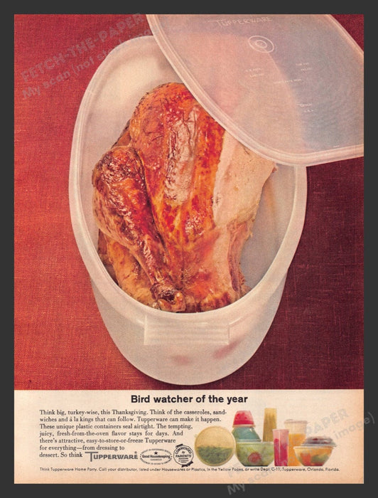 1963 Tupperware for Thanksgiving Print Advertisement Ad