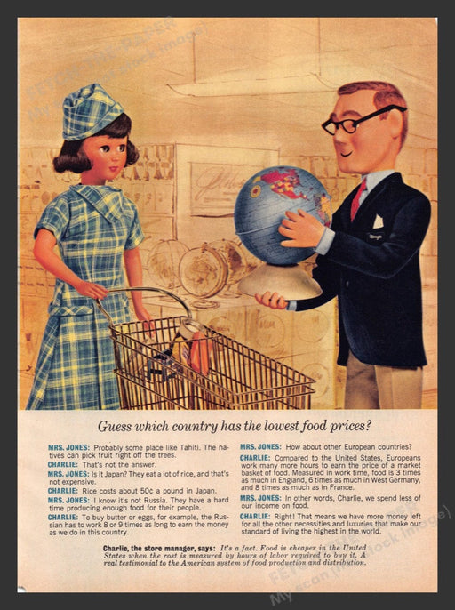 1964 Family Circle Mrs. Jones & Charlie Market Promo #3 Print Advertisement Ad