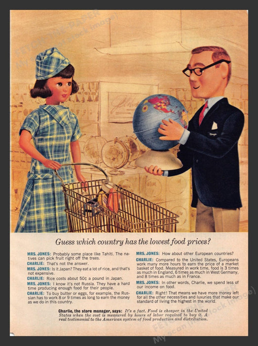 1964 Family Circle Mrs. Jones & Charlie Market Promo #3 Print Advertisement Ad