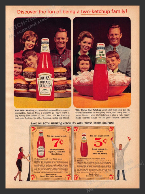 1964 Heinz Tomtato Ketchup Hot Ketchup Heinz Recipe Print Advertisement Ad