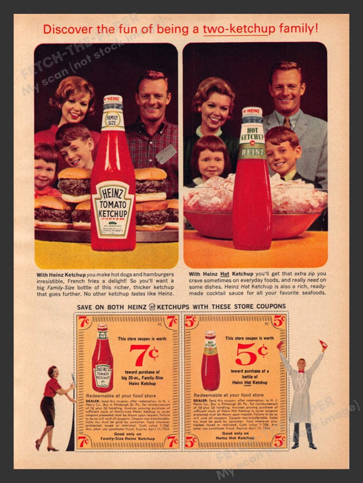 1964 Heinz Tomtato Ketchup Hot Ketchup Heinz Recipe Print Advertisement Ad