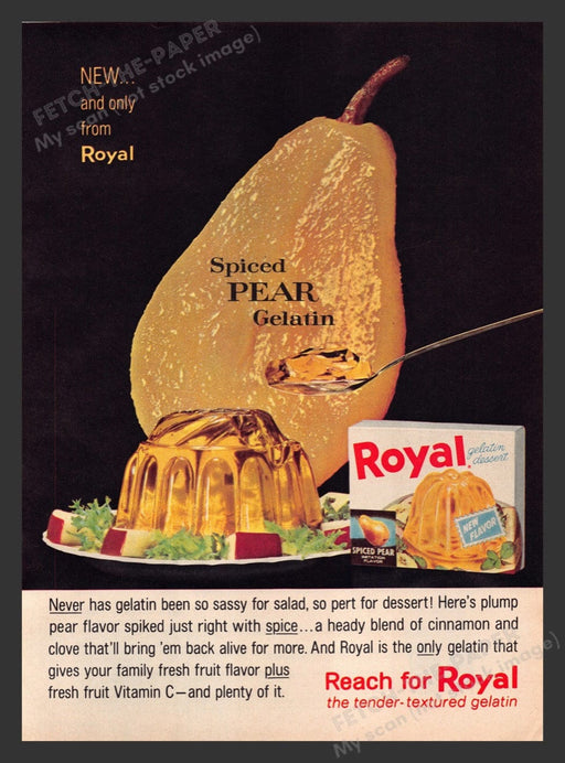 1964 Royal Gelatin Spiced Pear Print Advertisement Ad