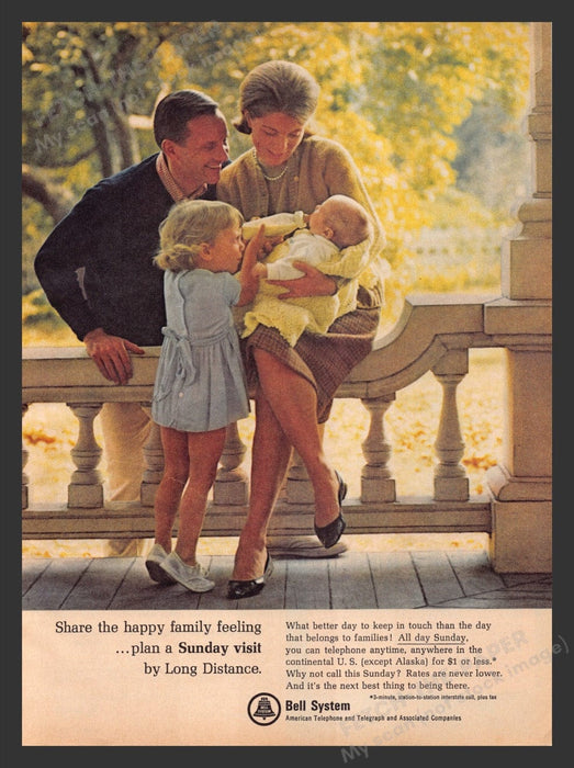 1965 Bell Telephone System Sunday Visit Family Print Advertisement Ad