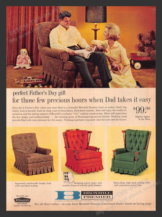 1965 Broyhill Premier Father's Day Gift Chair Print Advertisement Ad