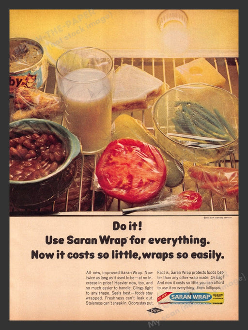 1965 Dow Saran Wrap Leftovers Print Advertisement Ad