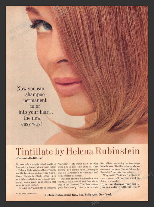 1965 Helena Rubinstein Tintillate Hair Permanent Print Advertisement Ad