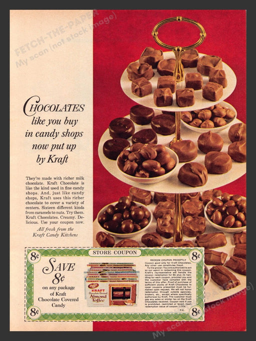 1965 Kraft Chocolate Candies Print Advertisement Ad