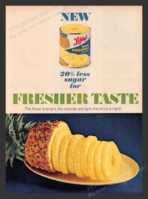 1965 Libby's Sliced Pineapple Print Advertisement Ad