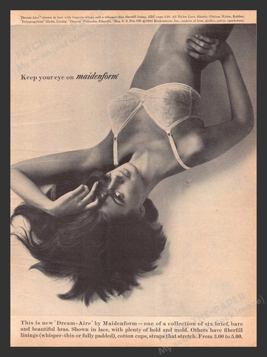 1965 Maidenform "Dream-Aire" Bras Print Advertisement Ad