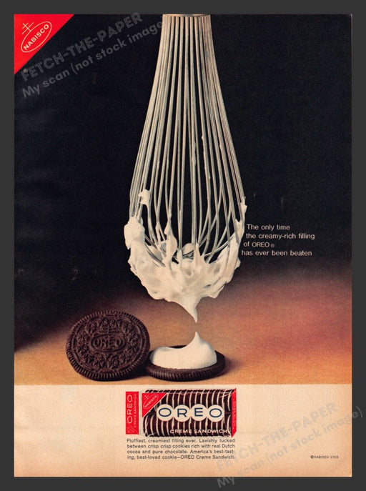 1965 Nabisco Oreo Cream with a Whisk Print Advertisement Ad