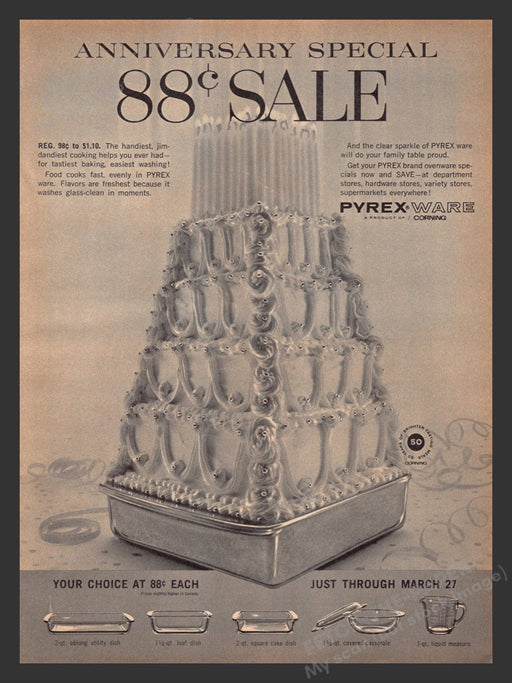 1965 Pyrex Ware Anniversary Special Print Advertisement Ad