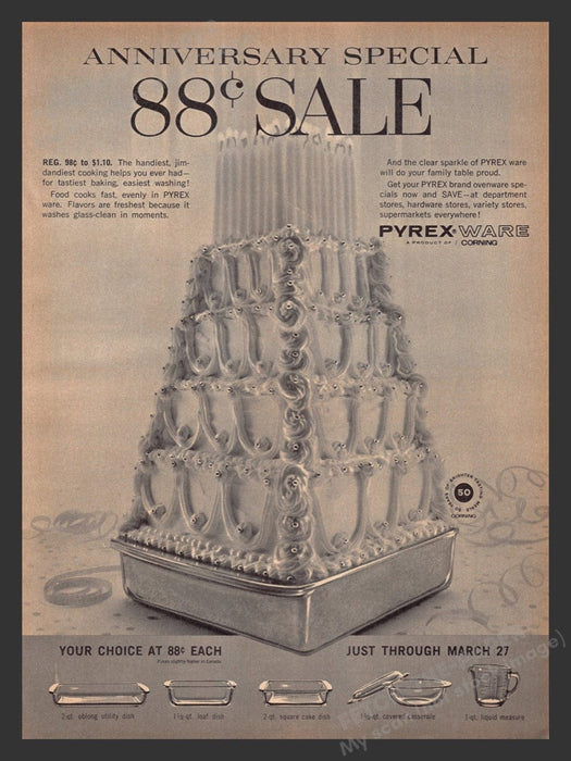 1965 Pyrex Ware Anniversary Special Print Advertisement Ad