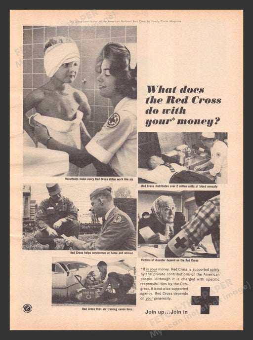 1965 Red Cross "Join up...join in" Print Advertisement Ad