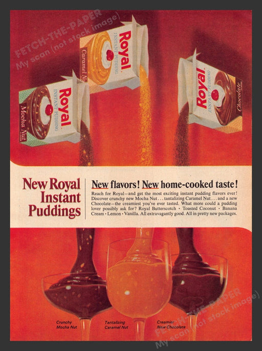 1965 Royal Instant Pudding New Flavors Print Advertisement Ad