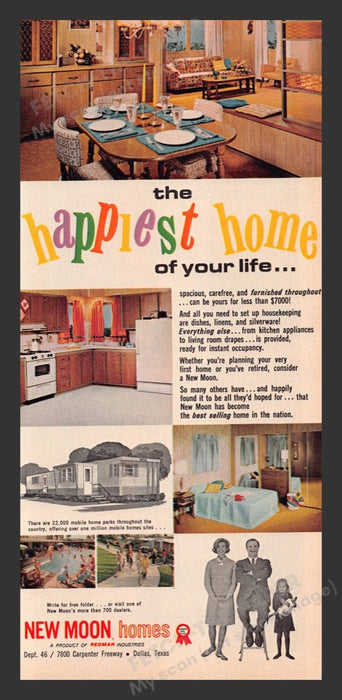 1966 New Moon Homes Redman Industries Print Advertisement Ad