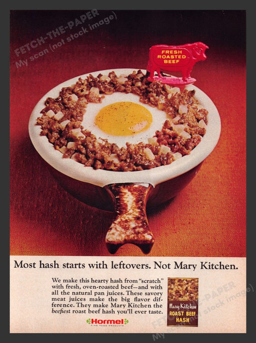 1967 Hormel Mary Kitchen Roast Beef Hash Bowl Print Advertisement Ad