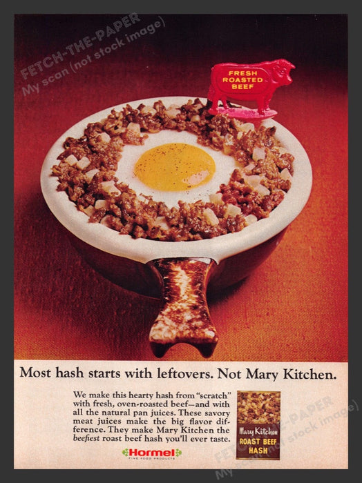 1967 Hormel Mary Kitchen Roast Beef Hash Bowl Print Advertisement Ad
