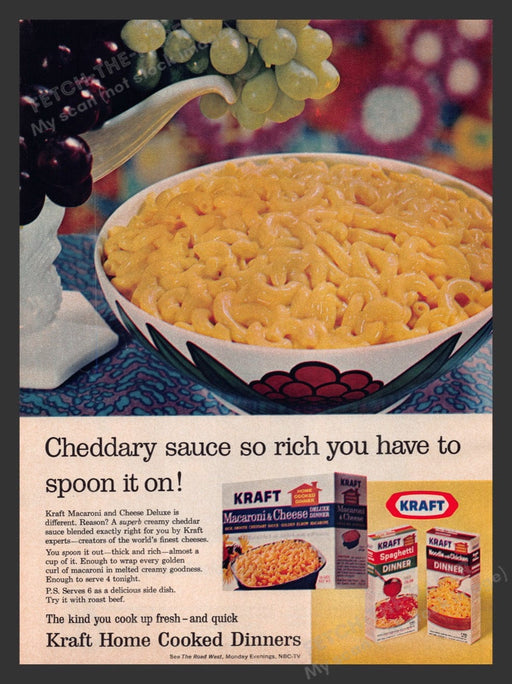 1967 Kraft Home Cooked Dinners Macaroni & Cheese Print Advertisement Ad