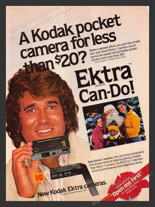 1978 Kodak Ektra Cameras Michael Landon Print Advertisement Ad