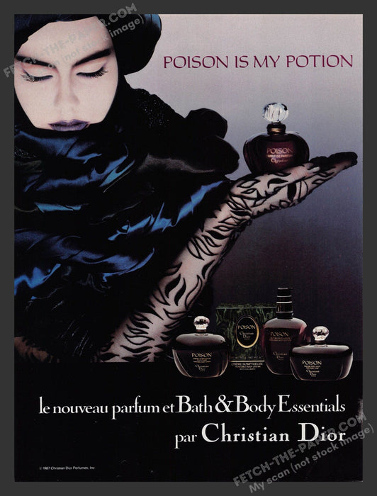 1987 Print Advertisement Poison is My Passion by Christian Dior Ad.