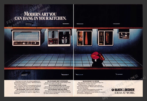 1985 Black & Decker Kitchen Spacemaker Appliances Print Advertisement (2 Pages)