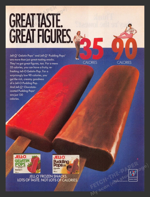 1985 Jell-O Frozen Gelatin & Pudding Pops Print Advertisement Ad