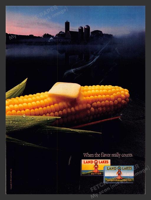 1986 Land O Lakes Corn on the Cob Farm Print Advertisement Ad