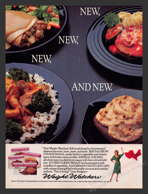 1986 Weight Watchers Frozen Dinners Print Advertisement Ad