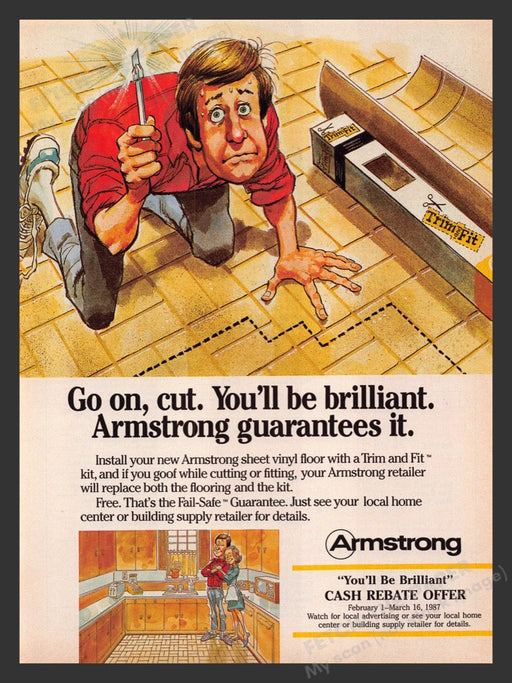 1987 Armstrong Flooring Illustration Print Advertisement Ad