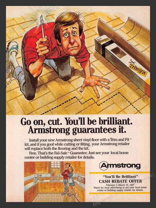1987 Armstrong Flooring Illustration Print Advertisement Ad