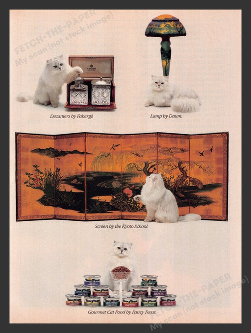 1987 Fancy Feast Gourmet Cat Food White Print Advertisement Ad