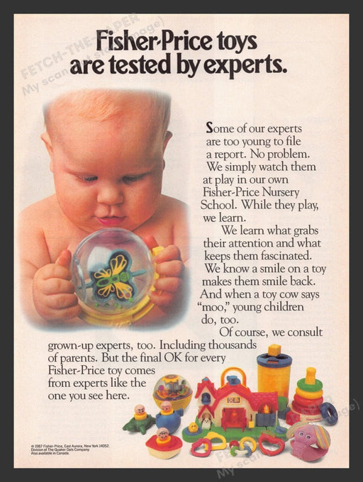 1987 Fisher-Price Nursery School Toys for Baby Print Advertisement Ad