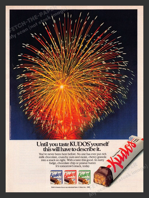 1987 Kudos Chewy Granola Bar Print Advertisement Ad
