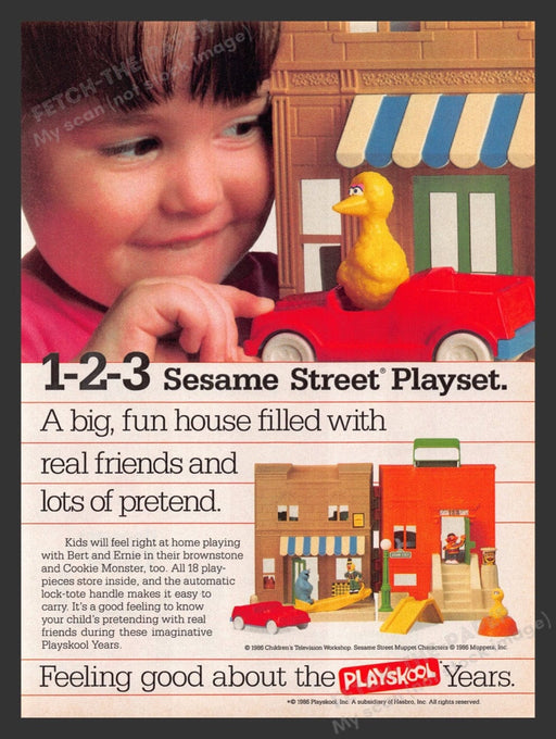 1987 Playskool 1-2-3 Sesame Street Playset Print Advertisement Ad