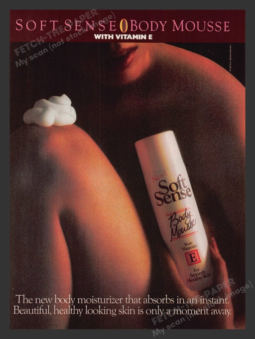 1987 Soft Sense Body Mousse Nude Sexy Skin Print Advertisement Ad