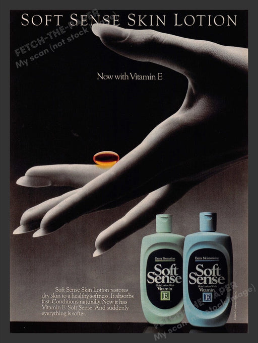 1987 Soft Sense Skin Lotion Hands Vitamin E Print Advertisement