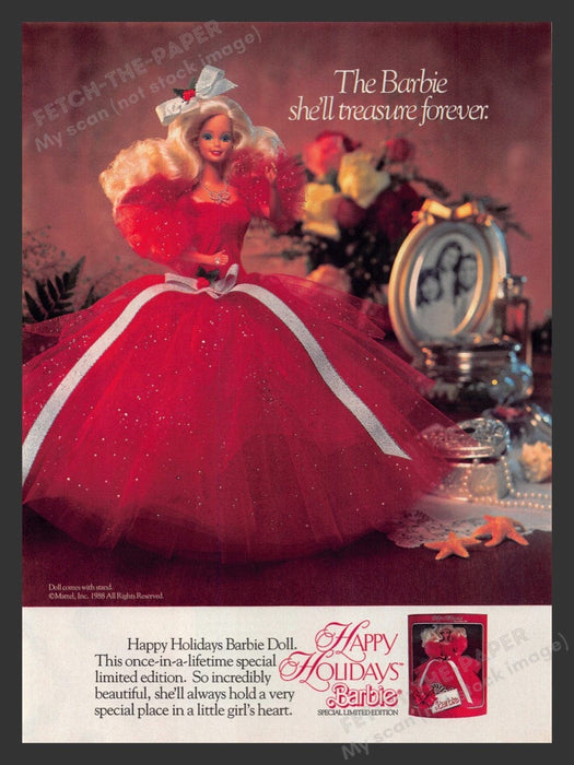 1988 Barbie Happy Holidays Special Limited Edition Doll Print Advertisement Ad
