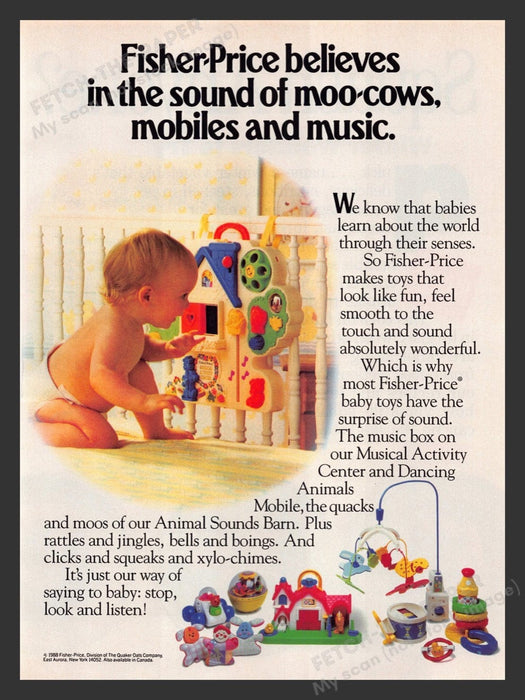 1988 Fisher-Price Musical Activity Center Print Advertisement Ad