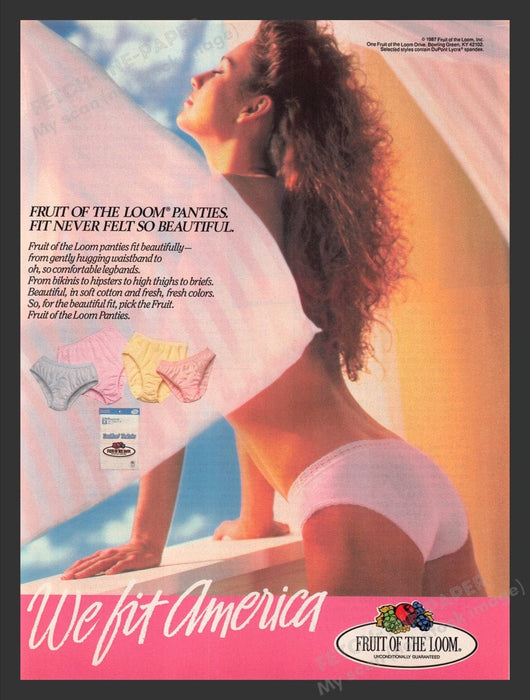1988 Fruit of the Loom Panties Sexy Girl Sunshine Print Advertisement Ad