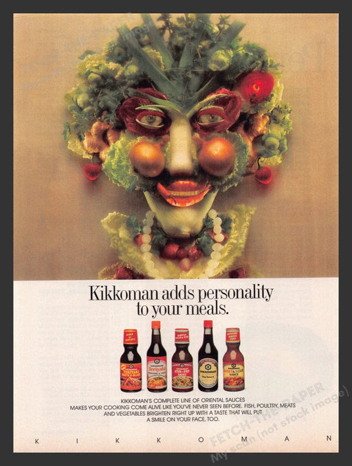 1988 Kikkoman Oriental Sauces Salad Woman Print Advertisement Ad