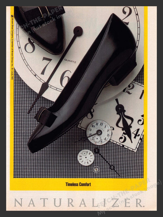1988 Naturalizer Shoes Timeless Comfort Clock Print Advertisement Ad