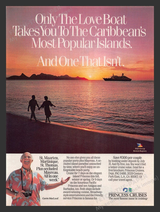 1988 Princess Cruises with Gavin MacLeod Print Advertisement Ad