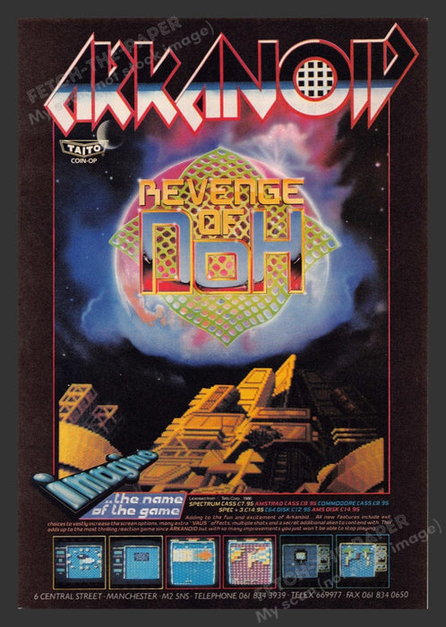 1988 U.K. Exclusive Arkanoid: Revenge of Doh Video Game Print Advertisement
