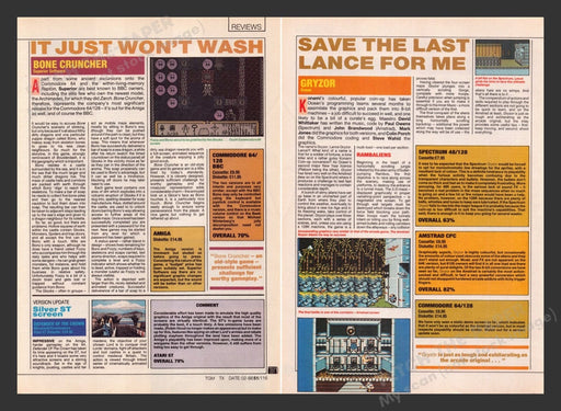 1988 U.K. Exclusive Bone Cruncher & Gryzor Video Game Preview / Review