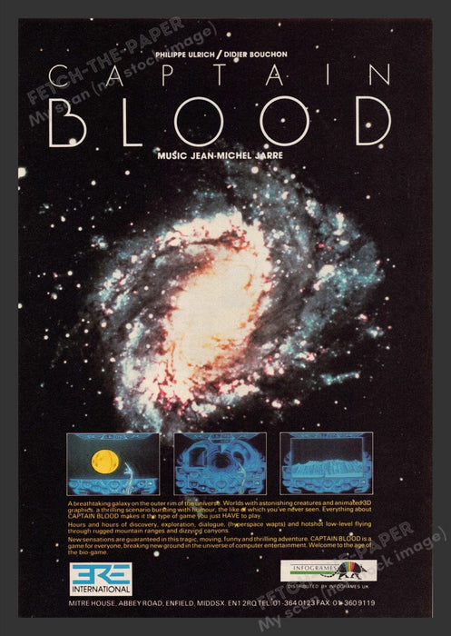 1988 U.K. Exclusive Captain Blood Video Game Print Advertisement