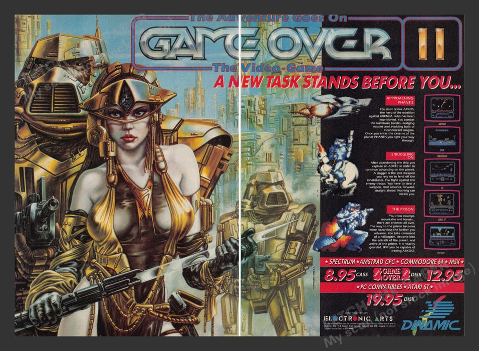 1988 U.K. Exclusive Game Over II Video Game Print Ad (2pgs)